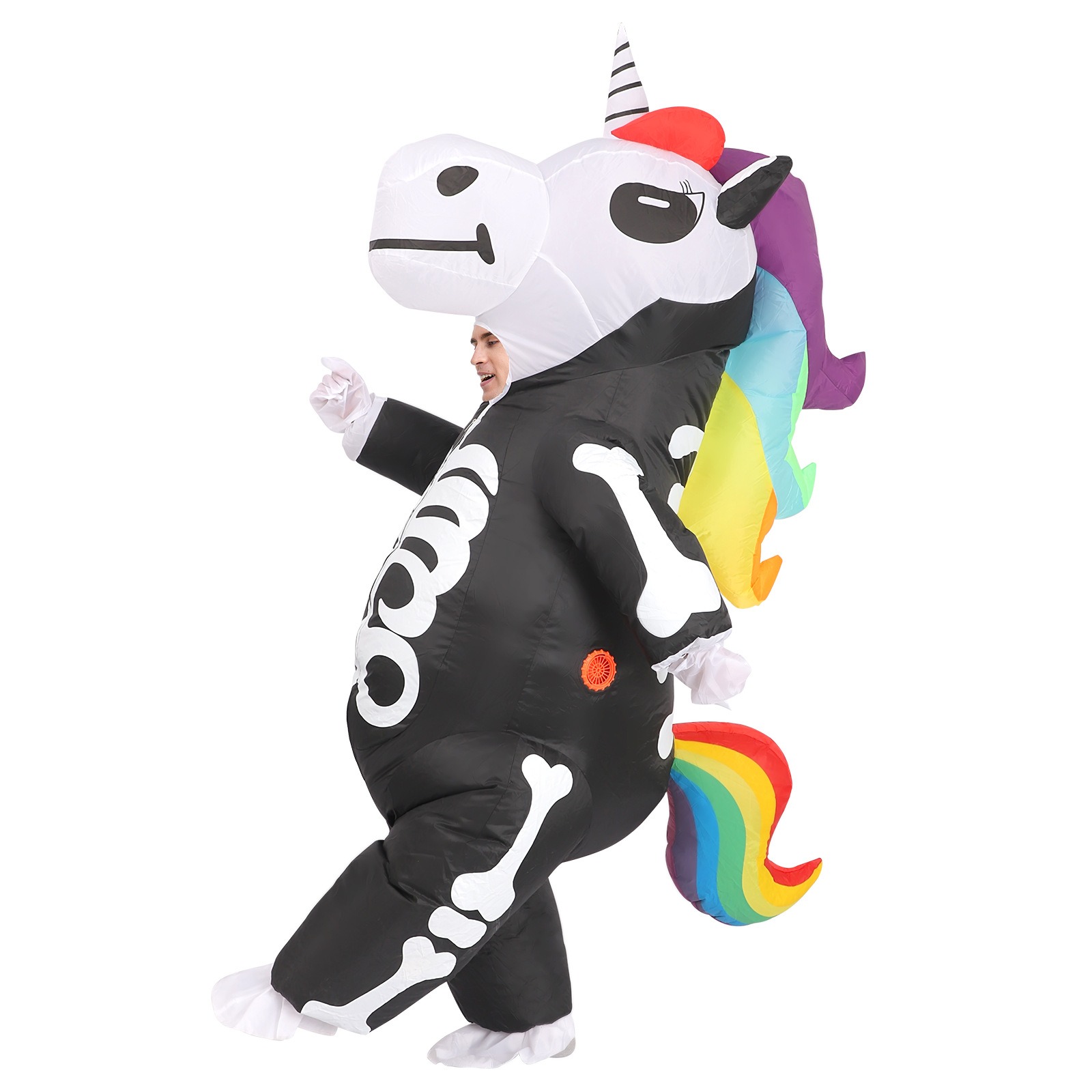 Cosplay Prop Business - Traje Inflable de Unicornio Esqueleto Arcoíris