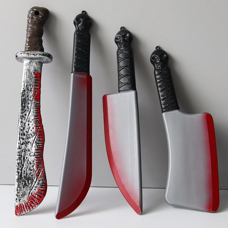Cosplay Prop Axe - Hacha sangrienta decorativa de plástico realista,