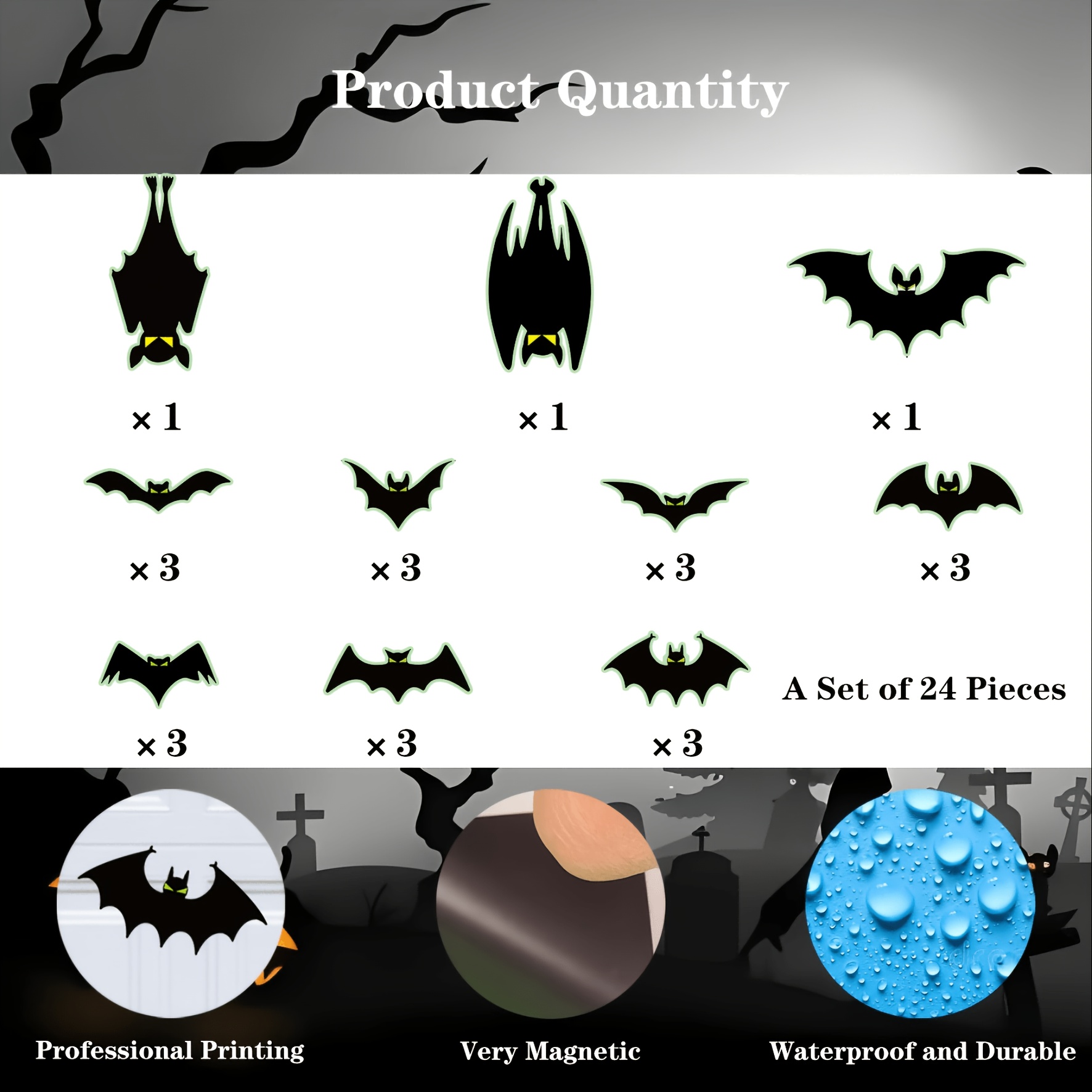 24 Murciélagos Magnéticos de H - Cosplay Bat Prop reseña y precio
