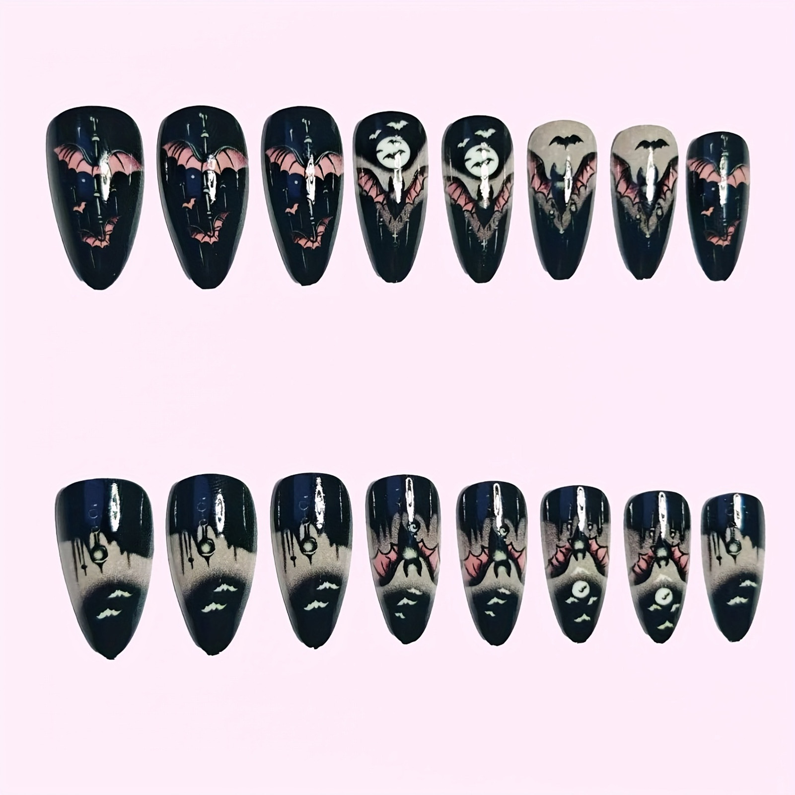24 Uñas Postizas de Halloween, - Cosplay Bat Prop reseña y precio
